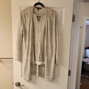 White House Black Market Cream Knit Top